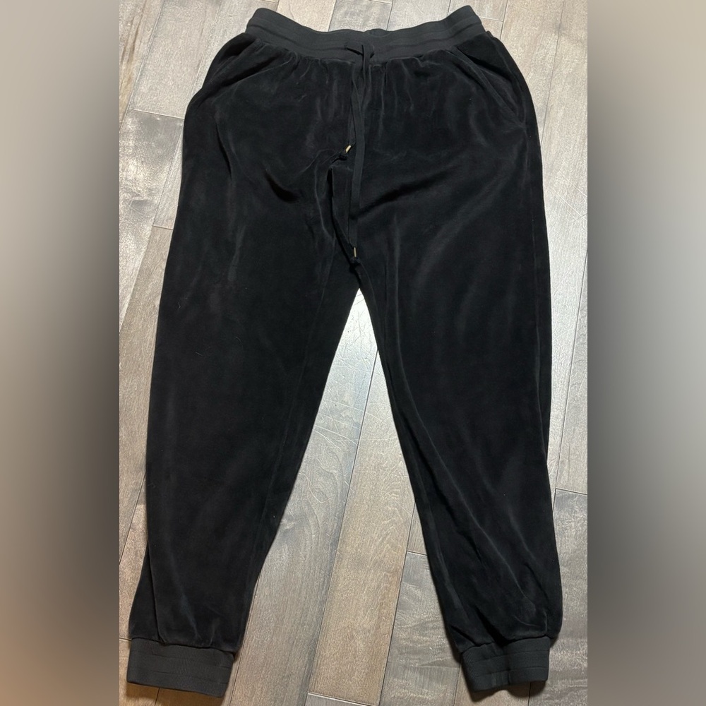 Young Fabulous and Broke Black Velour Jogger Pants Women's S High Rise Stretch